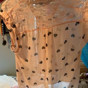 Pink with black hearted blouse
